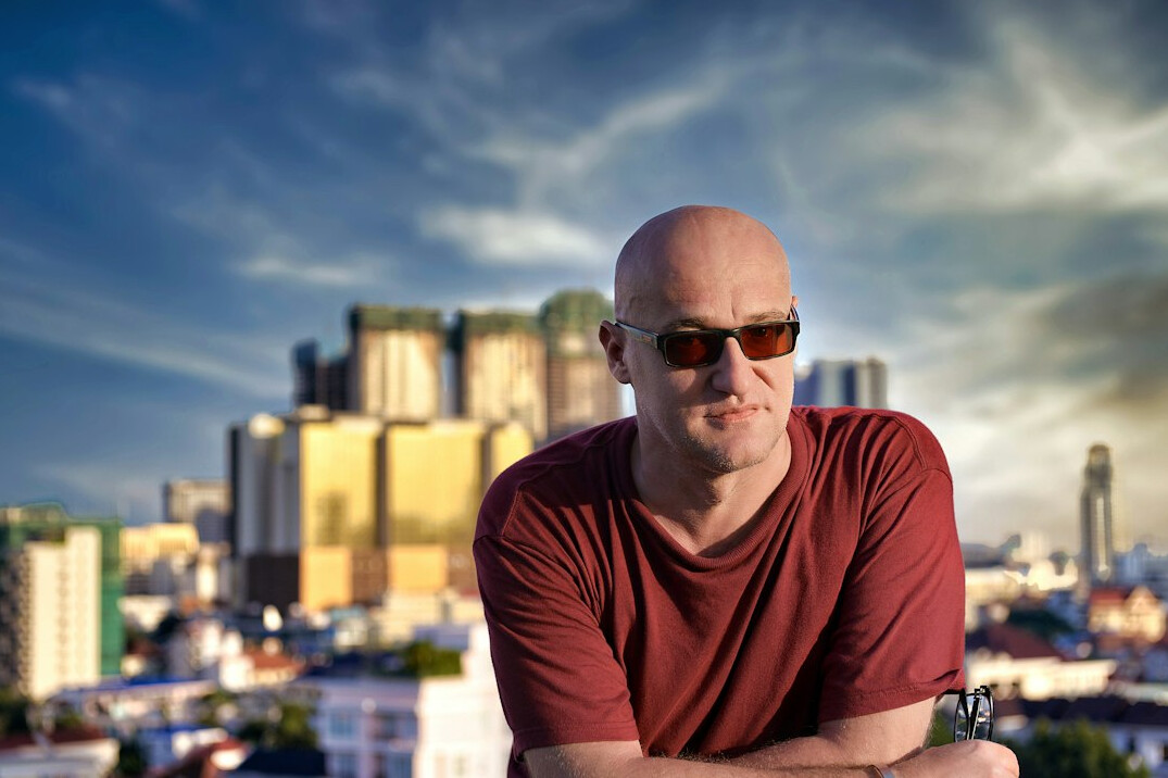 Studio portrait of a Danish male journalist and interviewer